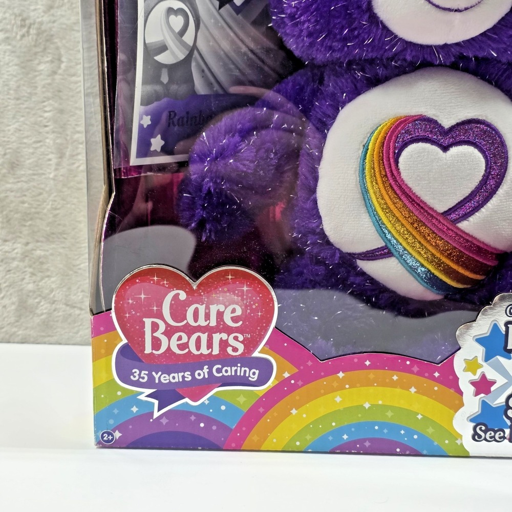 CARE BEARS 35th Anniversary Rainbow Heart Bear Limited Edition New In Box - Picture 2 of 7